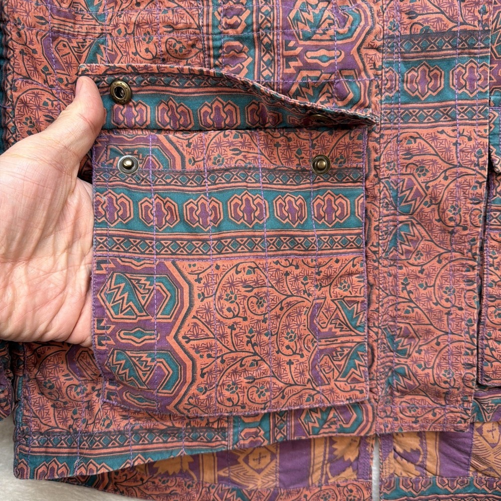 Gramicci Hooded Jacket Women's Large Tribal Boho Festival‎ Tapestry Coat - Picture 4 of 14